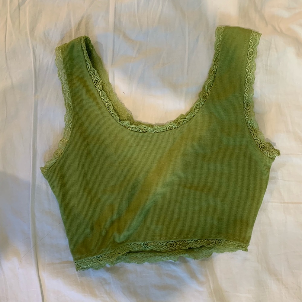 green tank top